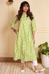 Green Aura silk blend kurti