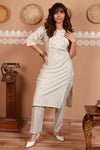 Grey Box Print Kurti set