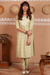 Green Box Print Kurti set