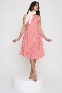 Red Wave print dress