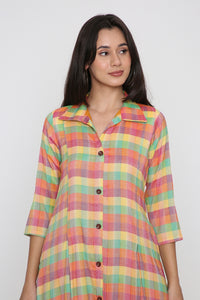 Checks Handloom Shirt Dress