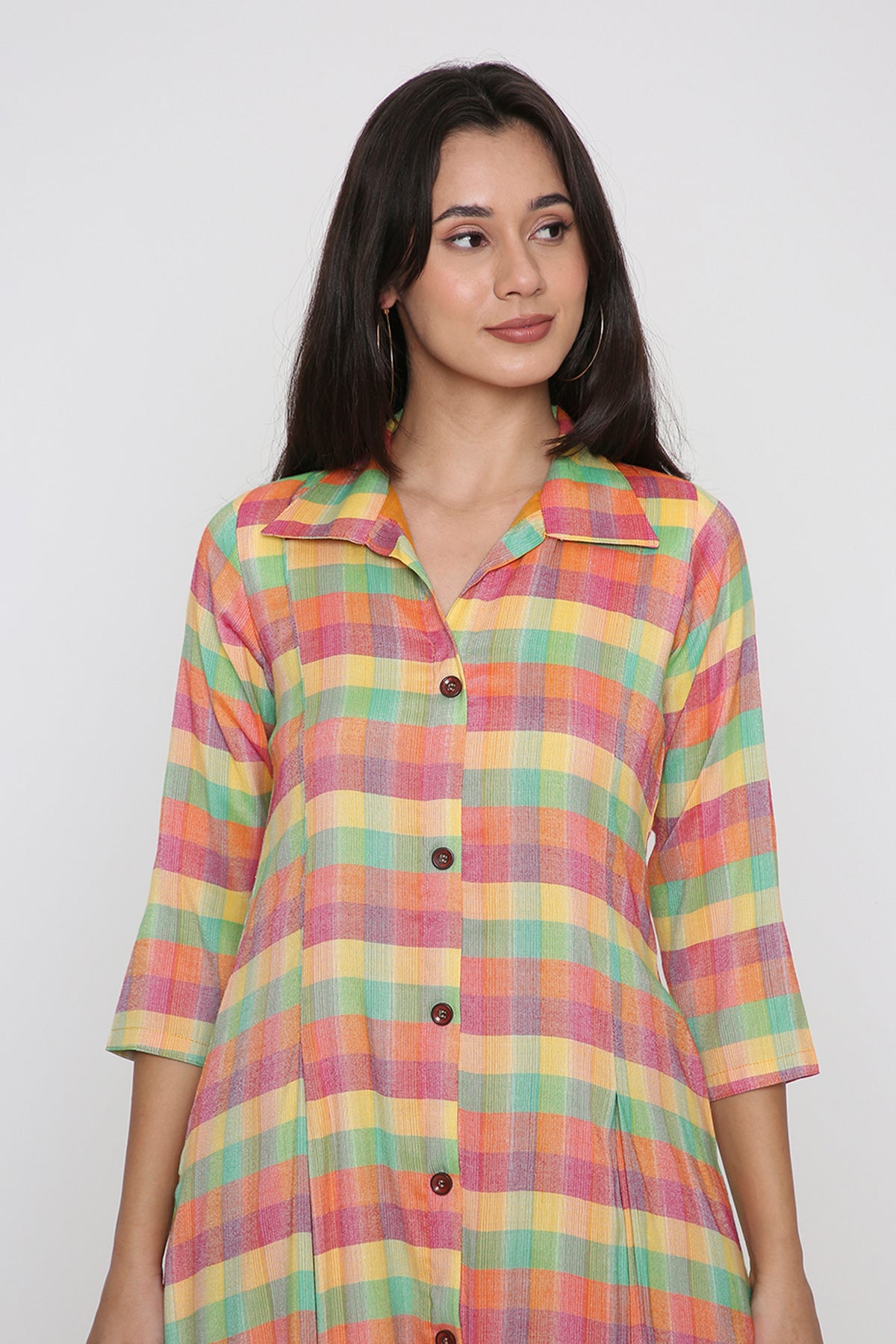 Checks Handloom Shirt Dress