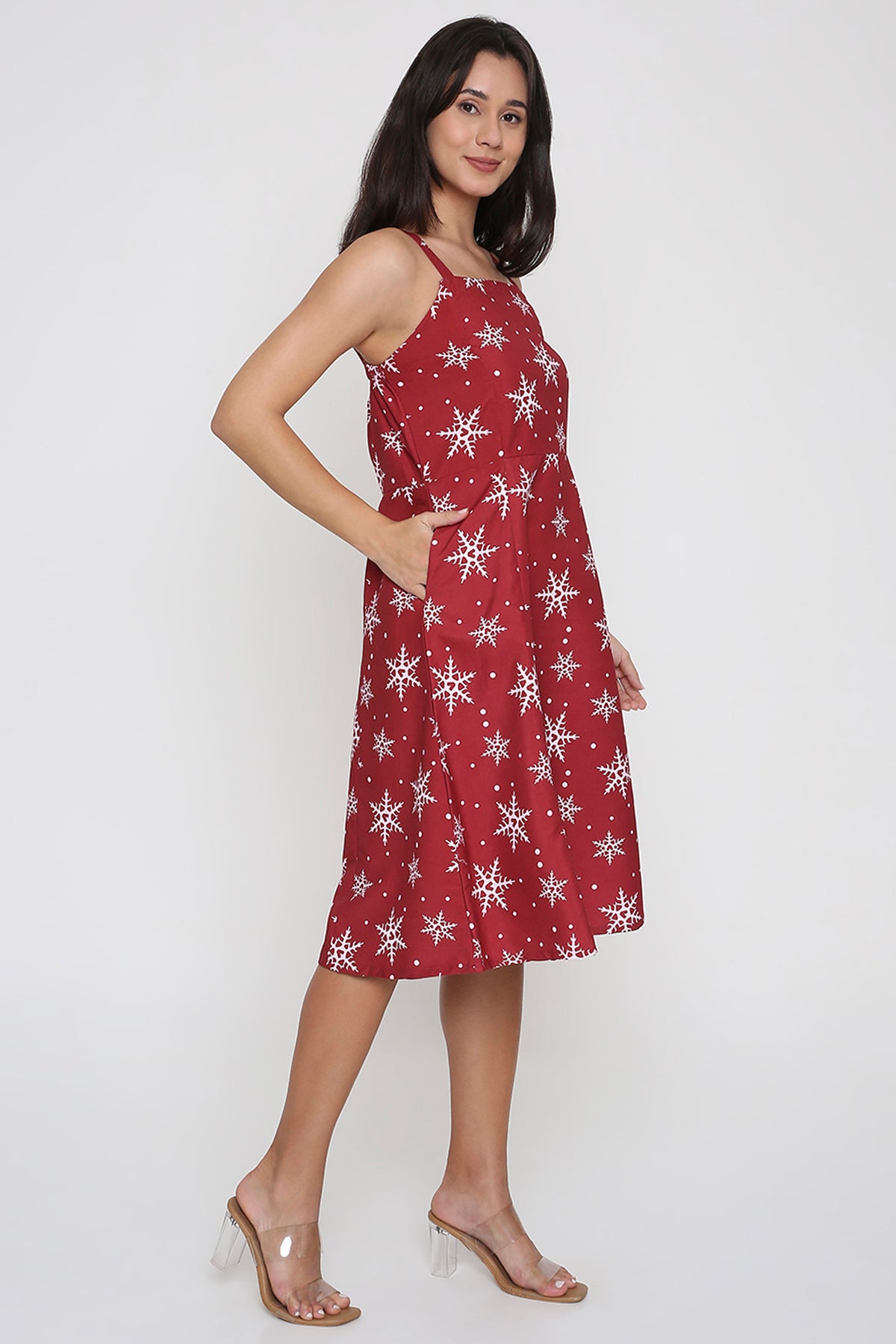 Christmas Cheer Printed Dress