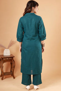 Turquoise Aura Colar Kurti pant
