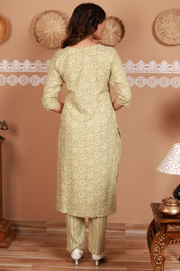 Green Box Print Kurti set