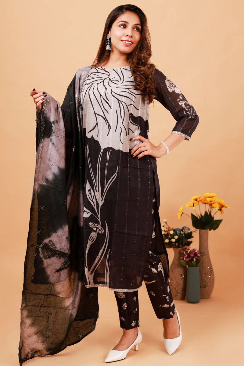 Black Kurti Pant Dhupatta