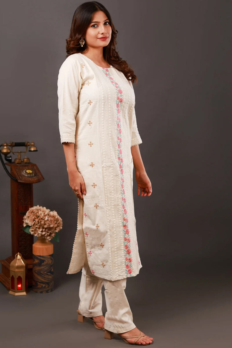 Pure Cotton Mirror work Kurti set