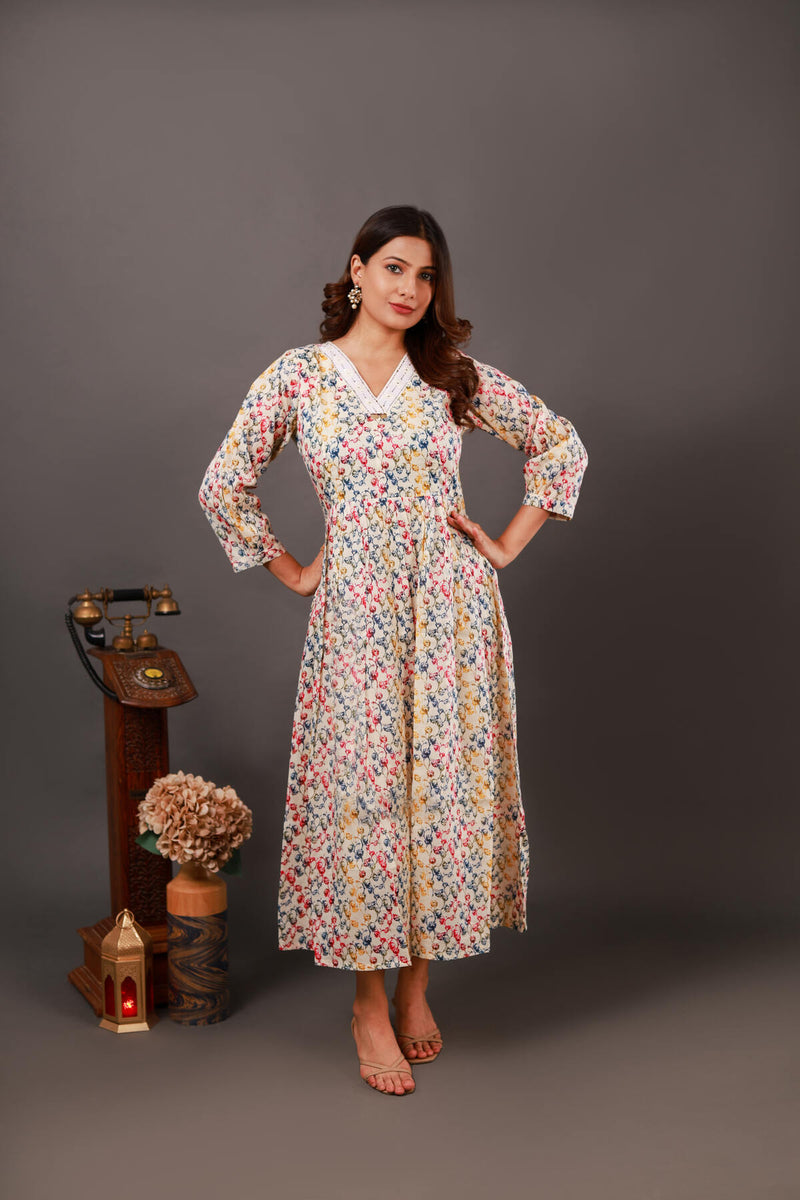 Pure Mal Cotton Printed Kurtas & Kurtis